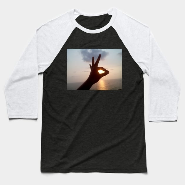 Sunset Deer Baseball T-Shirt by Jenex